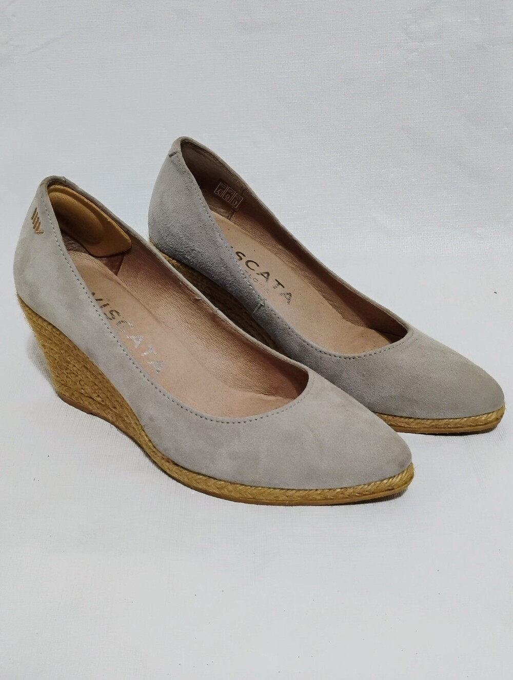 Women's Viscata Barcelona Platform Suede Wedge Espadrille Gray Size EU 37/US 6.5